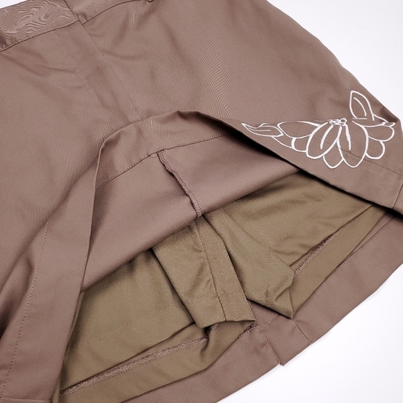 Izod XFG Stretch Brown White Floral Skirt sz 4 - Picture 13 of 15